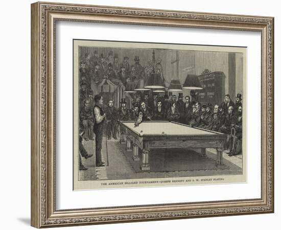 The American Billiard Tournament, Joseph Bennett and S W Stanley Playing-null-Framed Giclee Print