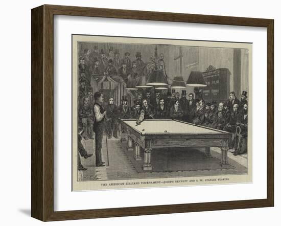 The American Billiard Tournament, Joseph Bennett and S W Stanley Playing-null-Framed Giclee Print