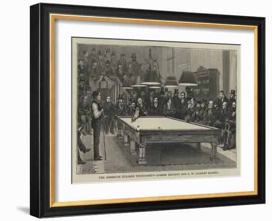 The American Billiard Tournament, Joseph Bennett and S W Stanley Playing-null-Framed Giclee Print