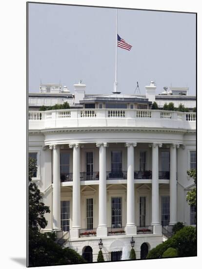 The American Flag Flies at Half-staff Atop the White House-Stocktrek Images-Mounted Photographic Print