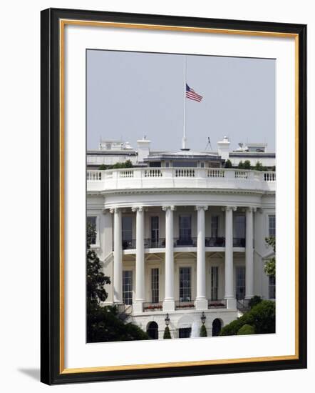 The American Flag Flies at Half-staff Atop the White House-Stocktrek Images-Framed Photographic Print