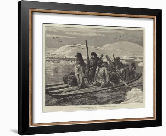 The American Franklin Search Expedition, Crossing Simpson's Strait in Kayaks-William Heysham Overend-Framed Giclee Print