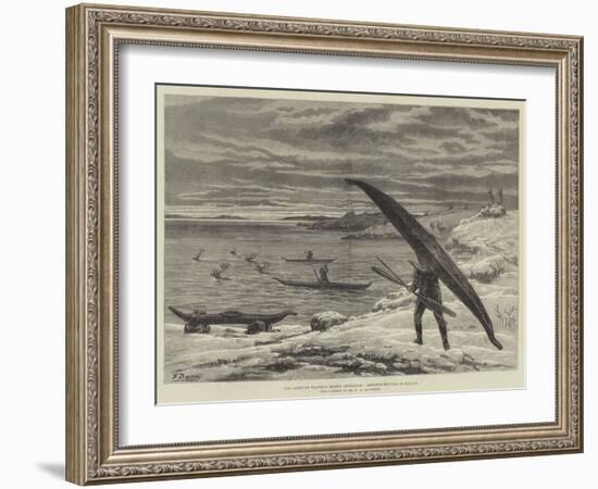 The American Franklin Search Expedition, Reindeer-Hunting in Kayaks-Frank Dadd-Framed Giclee Print