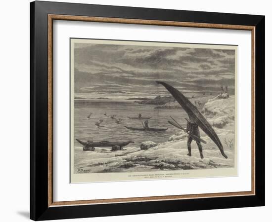 The American Franklin Search Expedition, Reindeer-Hunting in Kayaks-Frank Dadd-Framed Giclee Print