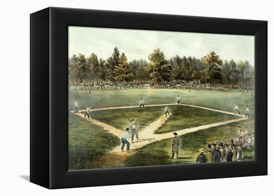 The American National Game of Baseball - Grand Match at Elysian Fields, Hoboken, Nj, 1866-Currier & Ives-Framed Premier Image Canvas