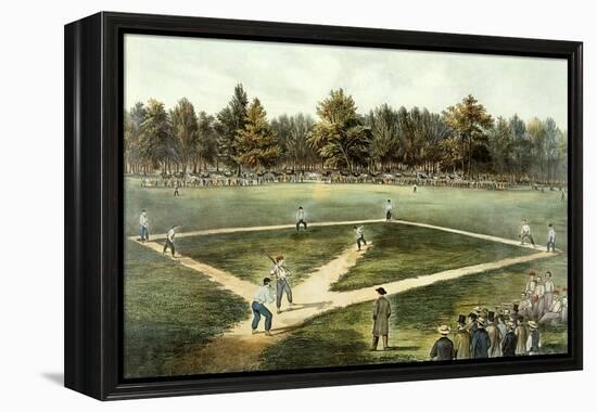 The American National Game of Baseball - Grand Match at Elysian Fields, Hoboken, Nj, 1866-Currier & Ives-Framed Premier Image Canvas