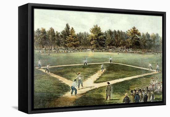 The American National Game of Baseball - Grand Match at Elysian Fields, Hoboken, Nj, 1866-Currier & Ives-Framed Premier Image Canvas