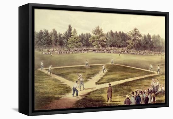 The American National Game of Baseball - Grand Match at Elysian Fields, Hoboken, Nj, 1866-Currier & Ives-Framed Premier Image Canvas