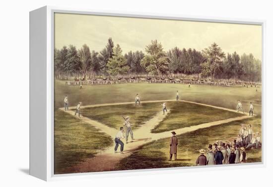 The American National Game of Baseball - Grand Match at Elysian Fields, Hoboken, Nj, 1866-Currier & Ives-Framed Premier Image Canvas