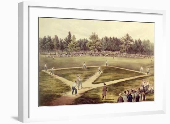 The American National Game of Baseball - Grand Match at Elysian Fields, Hoboken, Nj, 1866-Currier & Ives-Framed Giclee Print