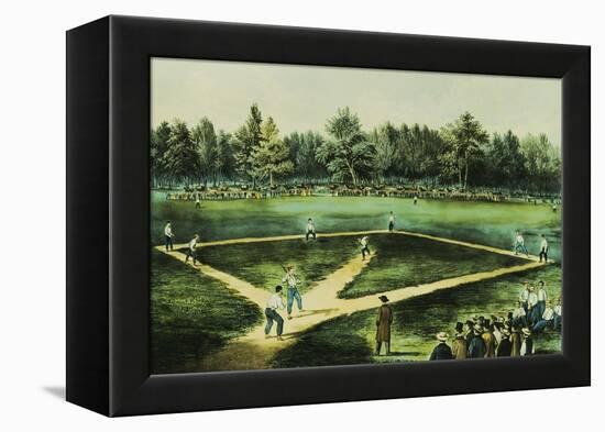 The American National Game of Baseball-Currier & Ives-Framed Premier Image Canvas