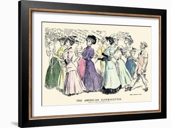 The American Suffragettes-James Montgomery Flagg-Framed Art Print