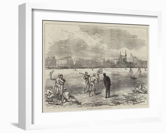 The Americans Playing Base-Ball at Prince's Ground-Charles Robinson-Framed Giclee Print