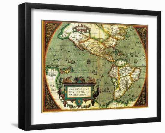 The Americas, 1584-Science Source-Framed Giclee Print