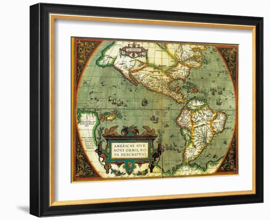 The Americas, 1584-Science Source-Framed Giclee Print