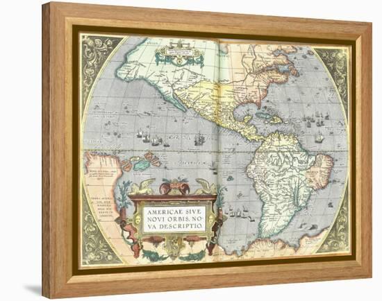 The Americas, 1592-Abraham Ortelius-Framed Premier Image Canvas