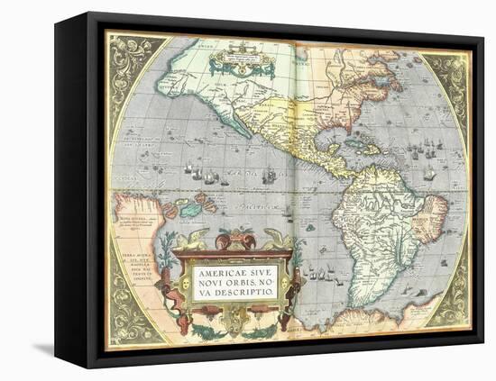 The Americas, 1592-Abraham Ortelius-Framed Premier Image Canvas