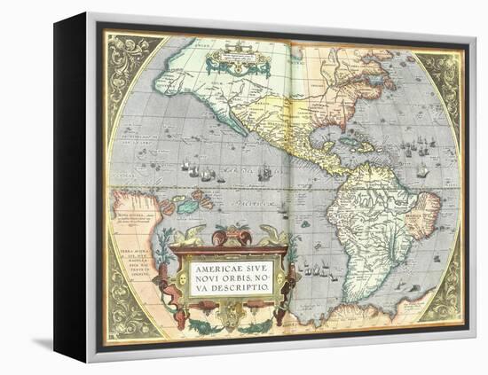 The Americas, 1592-Abraham Ortelius-Framed Premier Image Canvas