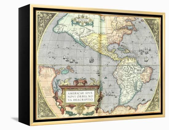 The Americas, 1592-Abraham Ortelius-Framed Premier Image Canvas