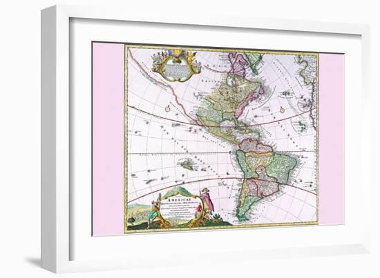 The Americas - the Western Hemisphere-Heirs Homanns-Framed Art Print