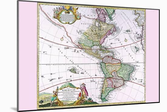 The Americas - the Western Hemisphere-Heirs Homanns-Mounted Art Print