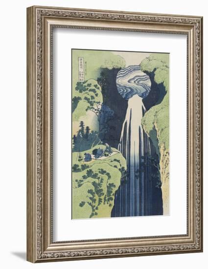 The Amida Falls in the Far Reaches of the Kisokaidô Road-Katsushika Hokusai-Framed Art Print