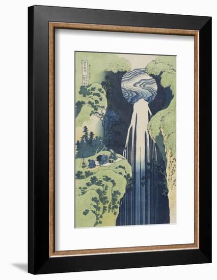 The Amida Falls in the Far Reaches of the Kisokaidô Road-Katsushika Hokusai-Framed Art Print