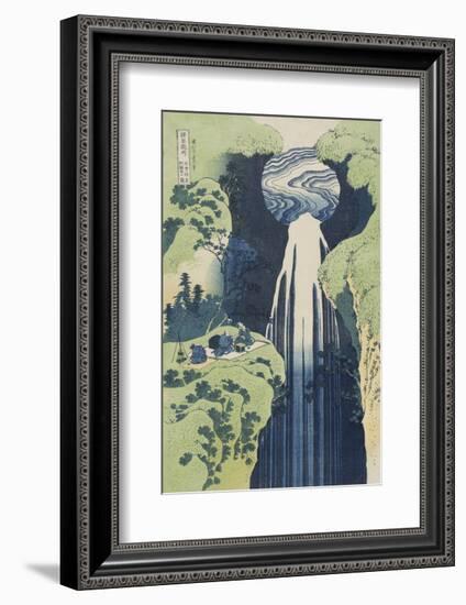 The Amida Falls in the Far Reaches of the Kisokaidô Road-Katsushika Hokusai-Framed Art Print