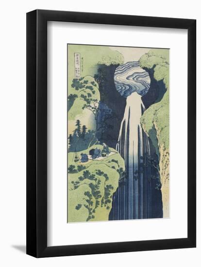 The Amida Falls in the Far Reaches of the Kisokaidô Road-Katsushika Hokusai-Framed Art Print