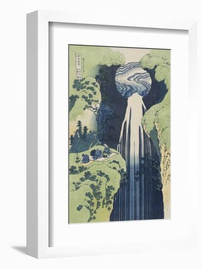 The Amida Falls in the Far Reaches of the Kisokaidô Road-Katsushika Hokusai-Framed Art Print