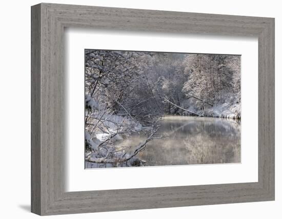 The Ammer in Winter with Ice and Snow-Wolfgang Filser-Framed Photographic Print