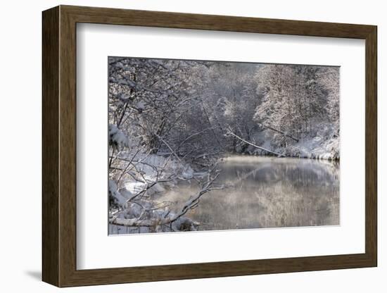 The Ammer in Winter with Ice and Snow-Wolfgang Filser-Framed Photographic Print