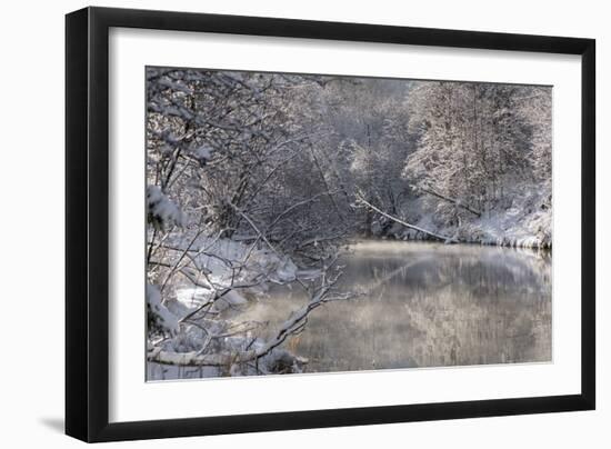 The Ammer in Winter with Ice and Snow-Wolfgang Filser-Framed Photographic Print