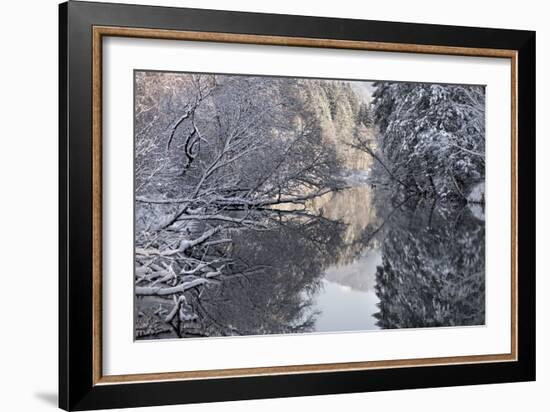 The Ammer in Winter with Ice and Snow-Wolfgang Filser-Framed Photographic Print