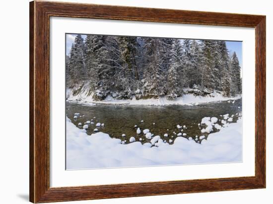 The Ammer in Winter with Ice and Snow-Wolfgang Filser-Framed Photographic Print
