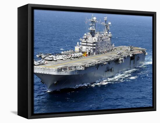 The Amphibious Assault Ship USS Peleliu in Transit in the Pacific Ocean-Stocktrek Images-Framed Premier Image Canvas