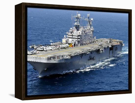 The Amphibious Assault Ship USS Peleliu in Transit in the Pacific Ocean-Stocktrek Images-Framed Premier Image Canvas