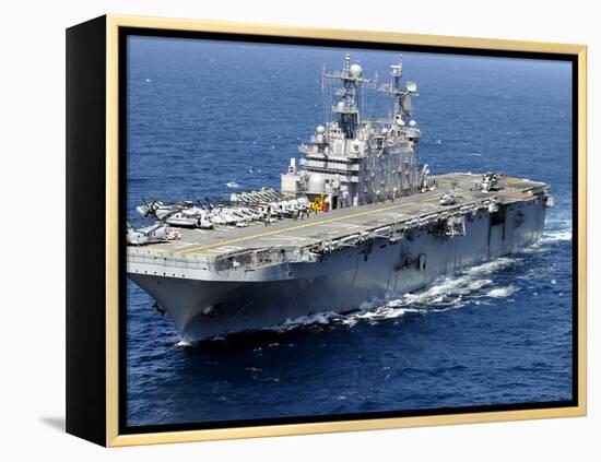 The Amphibious Assault Ship USS Peleliu in Transit in the Pacific Ocean-Stocktrek Images-Framed Premier Image Canvas