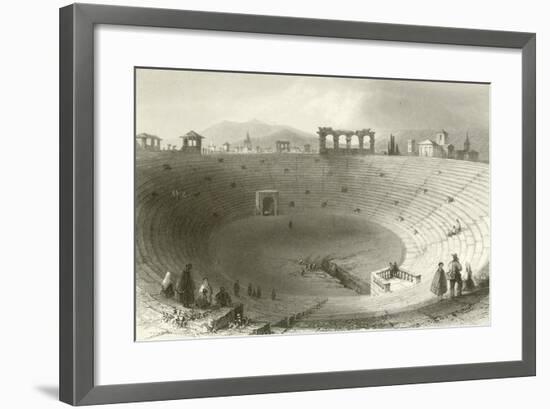 The Amphitheatre, Verona-William Henry Bartlett-Framed Giclee Print