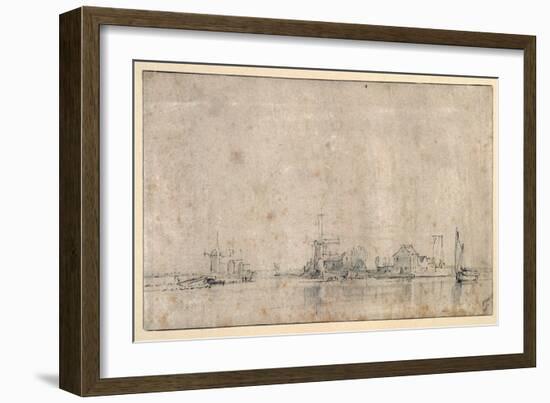 The Amstel at the Omval, C.1650-53-Rembrandt van Rijn-Framed Giclee Print