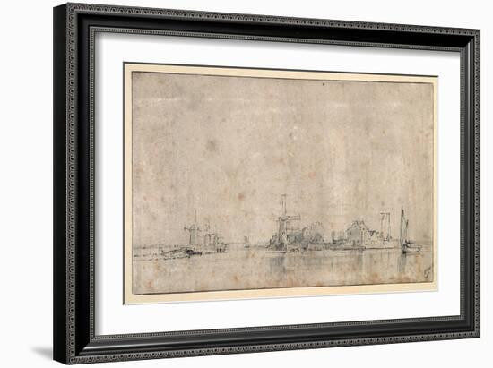 The Amstel at the Omval, C.1650-53-Rembrandt van Rijn-Framed Giclee Print