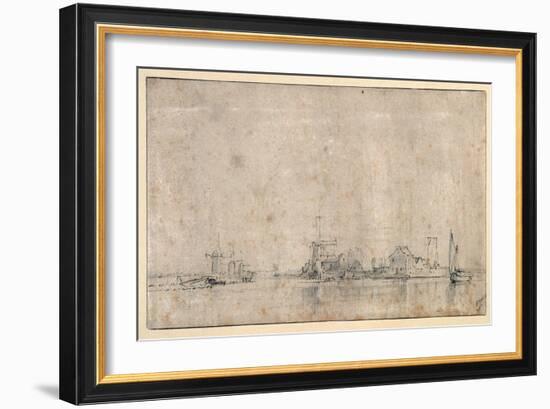 The Amstel at the Omval, C.1650-53-Rembrandt van Rijn-Framed Giclee Print