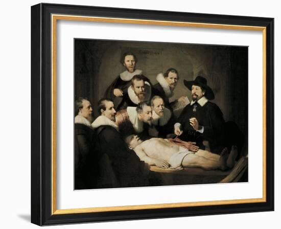 The Anatomy Lecture of Dr-Rembrandt van Rijn-Framed Art Print