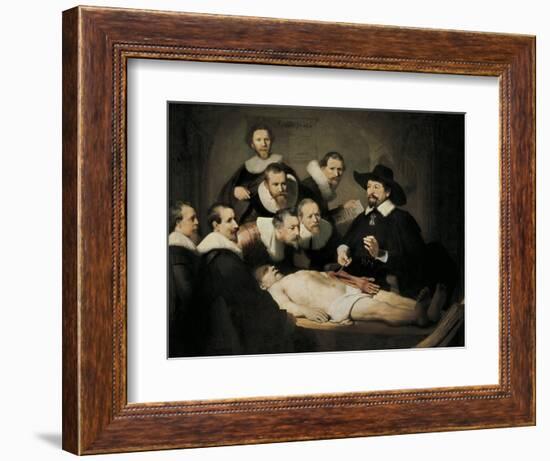 The Anatomy Lecture of Dr-Rembrandt van Rijn-Framed Art Print