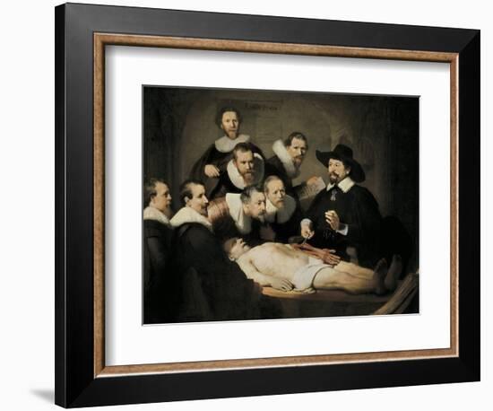 The Anatomy Lecture of Dr-Rembrandt van Rijn-Framed Art Print