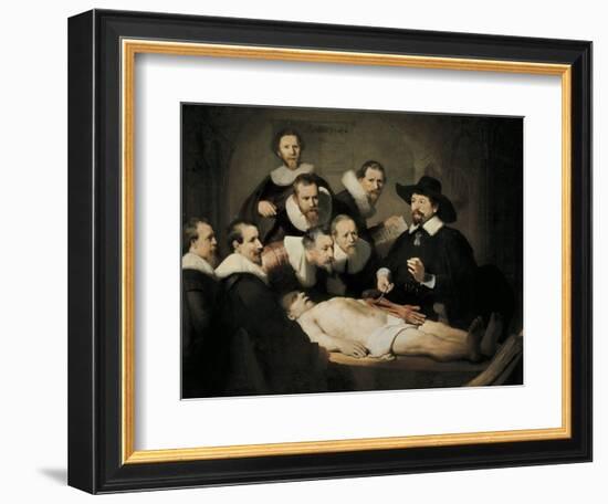 The Anatomy Lecture of Dr-Rembrandt van Rijn-Framed Art Print