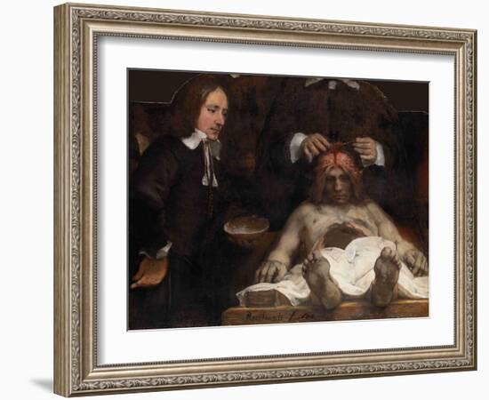 The Anatomy Lesson of Dr. Jan Deijman, 1656-Rembrandt van Rijn-Framed Giclee Print