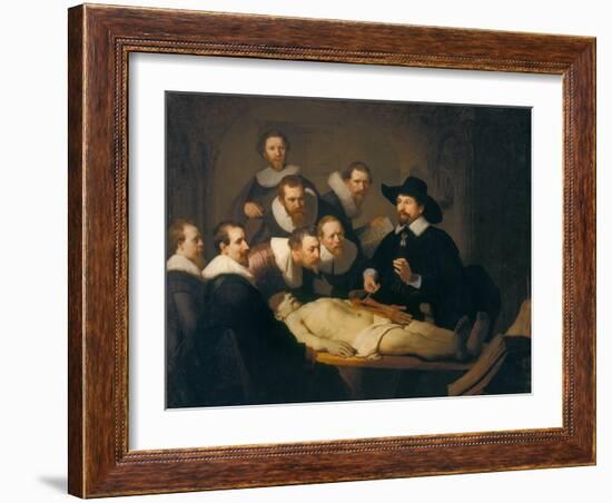 The Anatomy Lesson of Dr Nicolaes Tulp, 1632-Rembrandt van Rijn-Framed Giclee Print