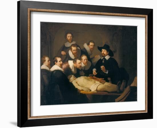 The Anatomy Lesson of Dr Nicolaes Tulp, 1632-Rembrandt van Rijn-Framed Giclee Print