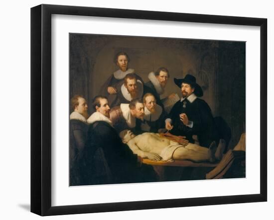 The Anatomy Lesson of Dr Nicolaes Tulp, 1632-Rembrandt van Rijn-Framed Giclee Print